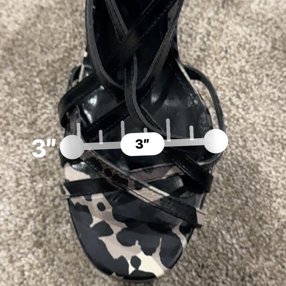 Burberry Black Strappy Heels with Leopard Print Platform 41 - Picture 7 of 9
